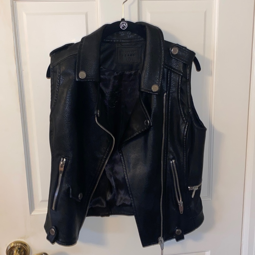 Faux leather vest